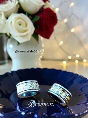 BRIGHTON ABC Mini Crystal Slider Charms SWEET AND SPARKLY Set Of Two!